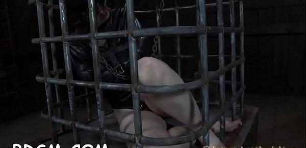  Caged up cutie needs torment